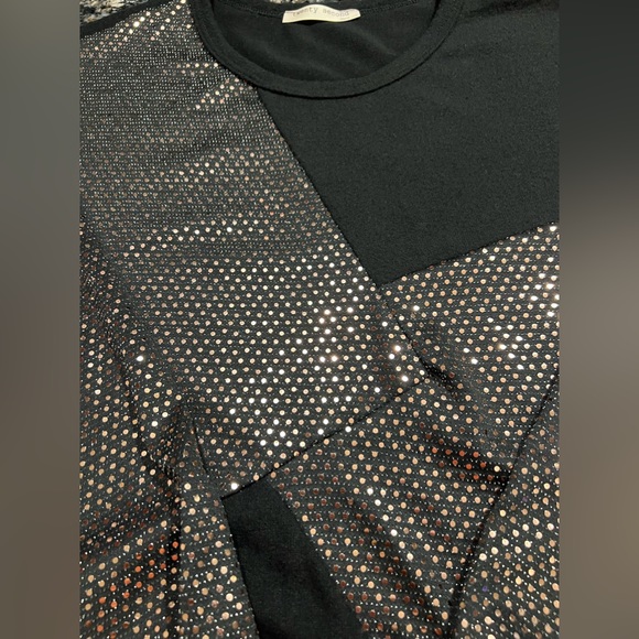 BLACK SWEATER WITH SPANGLE SHIMMER SEQUINS SIZE SMALL by TWENTY SECOND - Picture 9 of 11